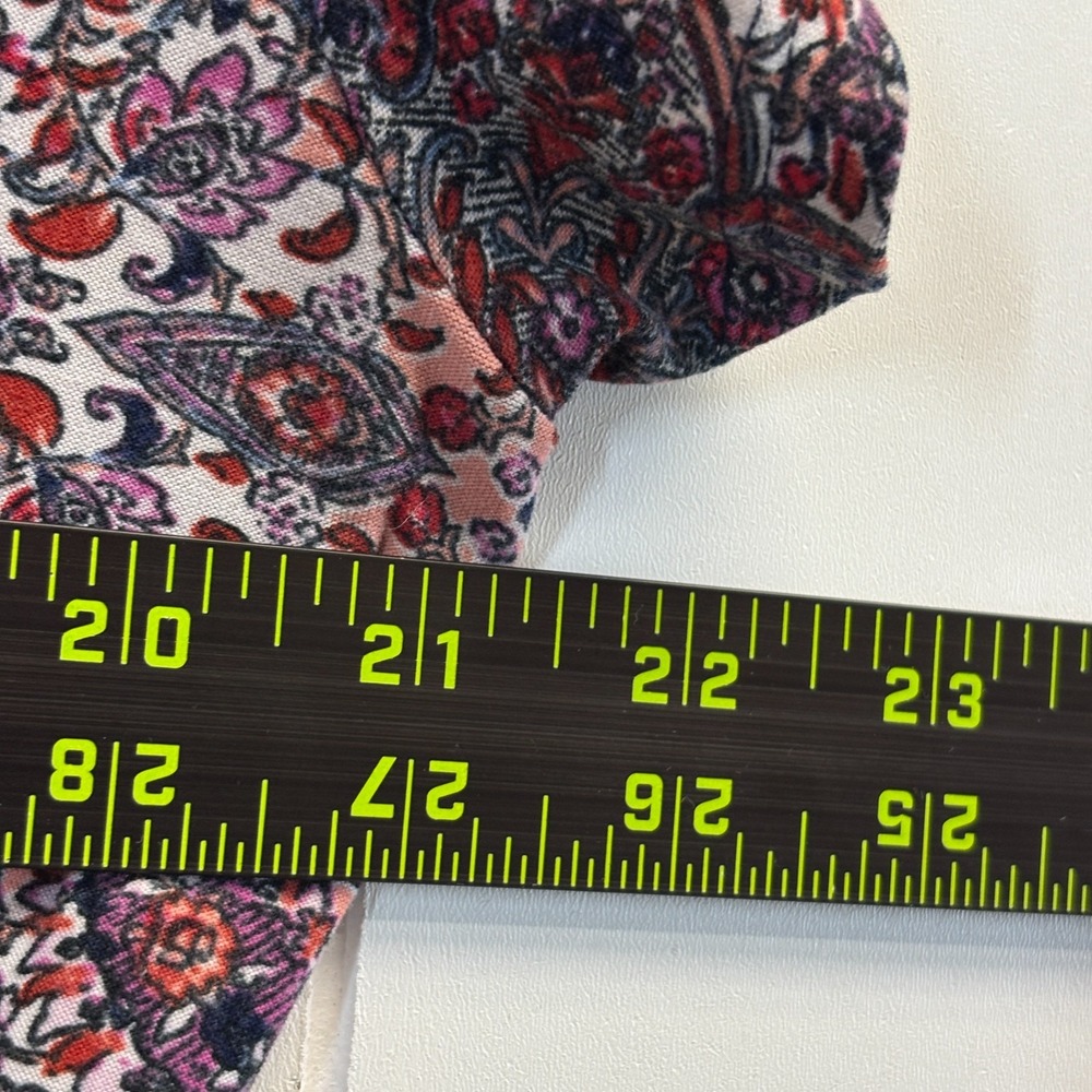 Bobbie Brooks Womens Boho Faux Wrap Midi Dress Size L Paisley Floral Cottage - Picture 4 of 9